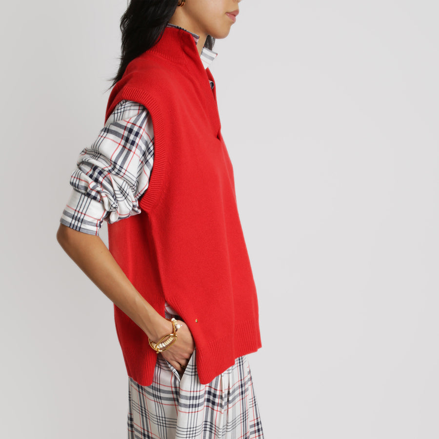 Cashmere Pullunder, red