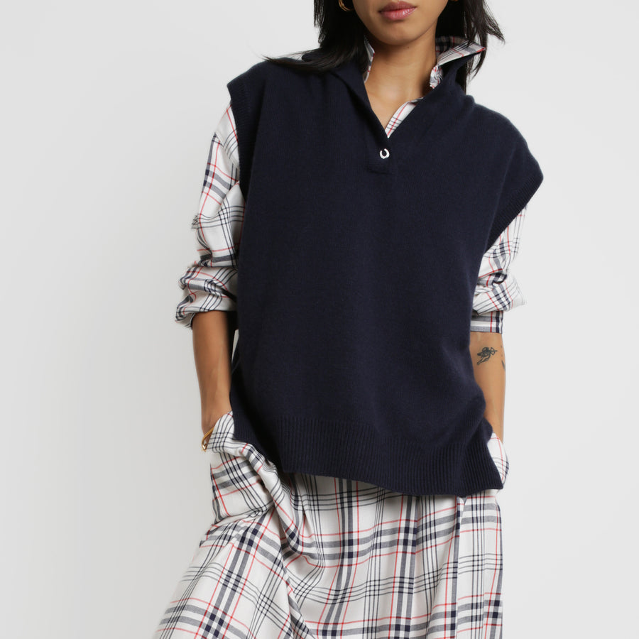 Cashmere Pullunder, navy