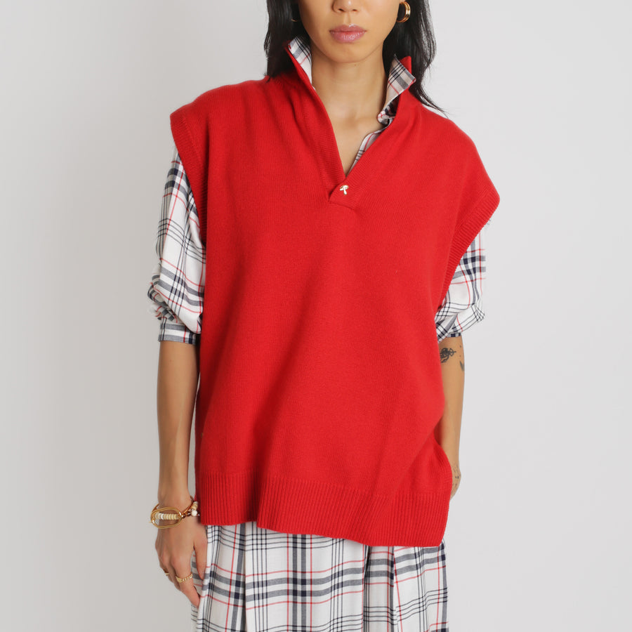 Cashmere Pullunder, red