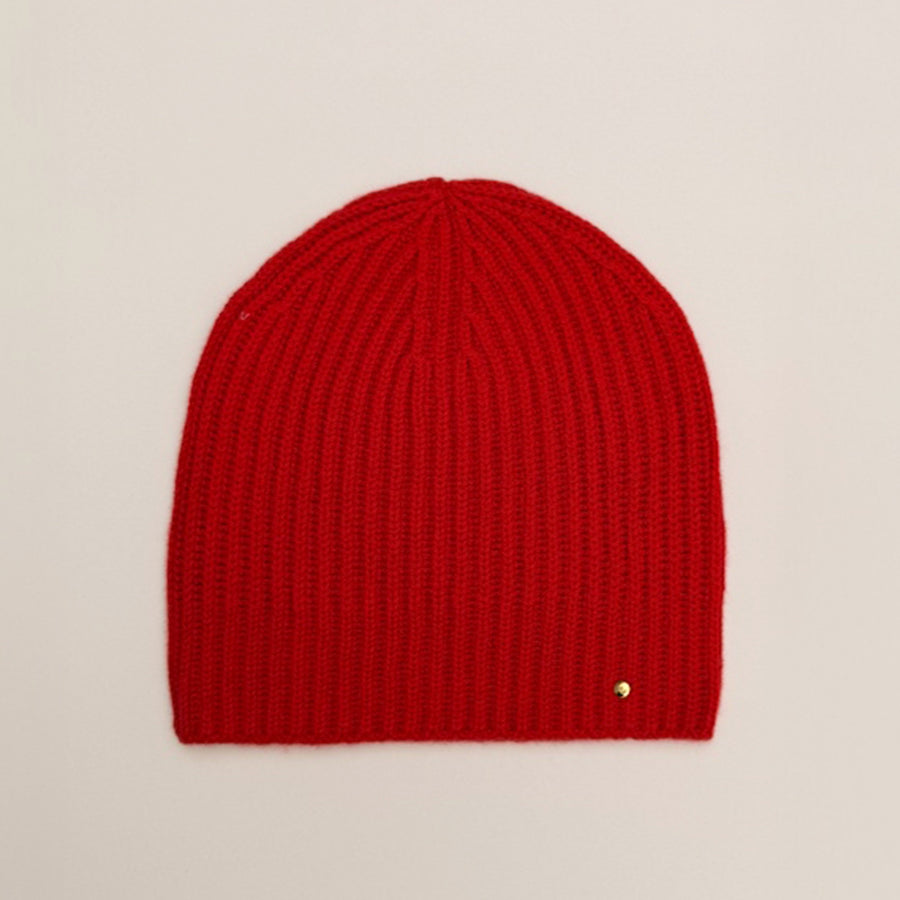 Cashmere Beanie, red