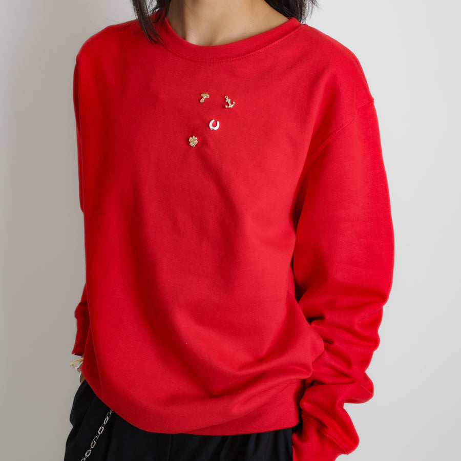 LUCKY SWEATER, pins gold