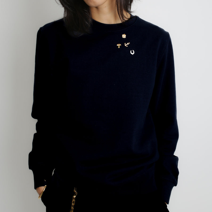 LUCKY SWEATER, pins gold