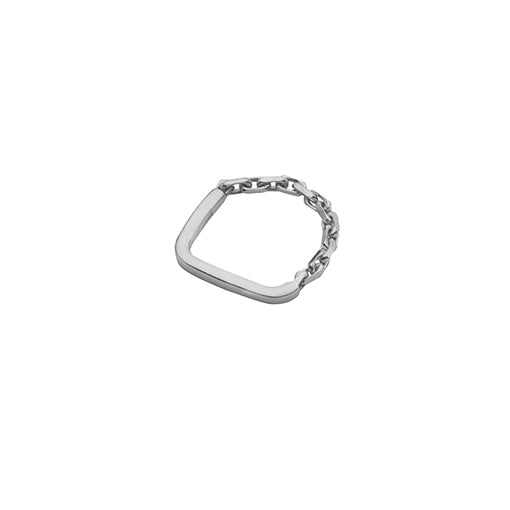 RING HALF CHAIN fine, silver